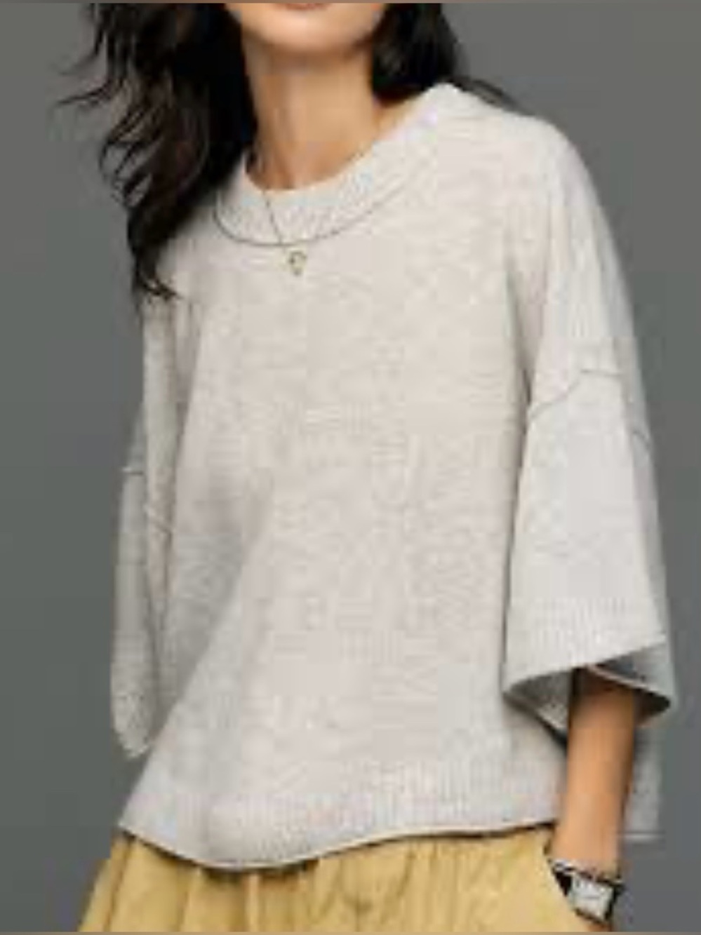 ANTHROPOLOGIE The Goldie Crew-Neck Cashmere relaxed, boxy fit Sweater size S